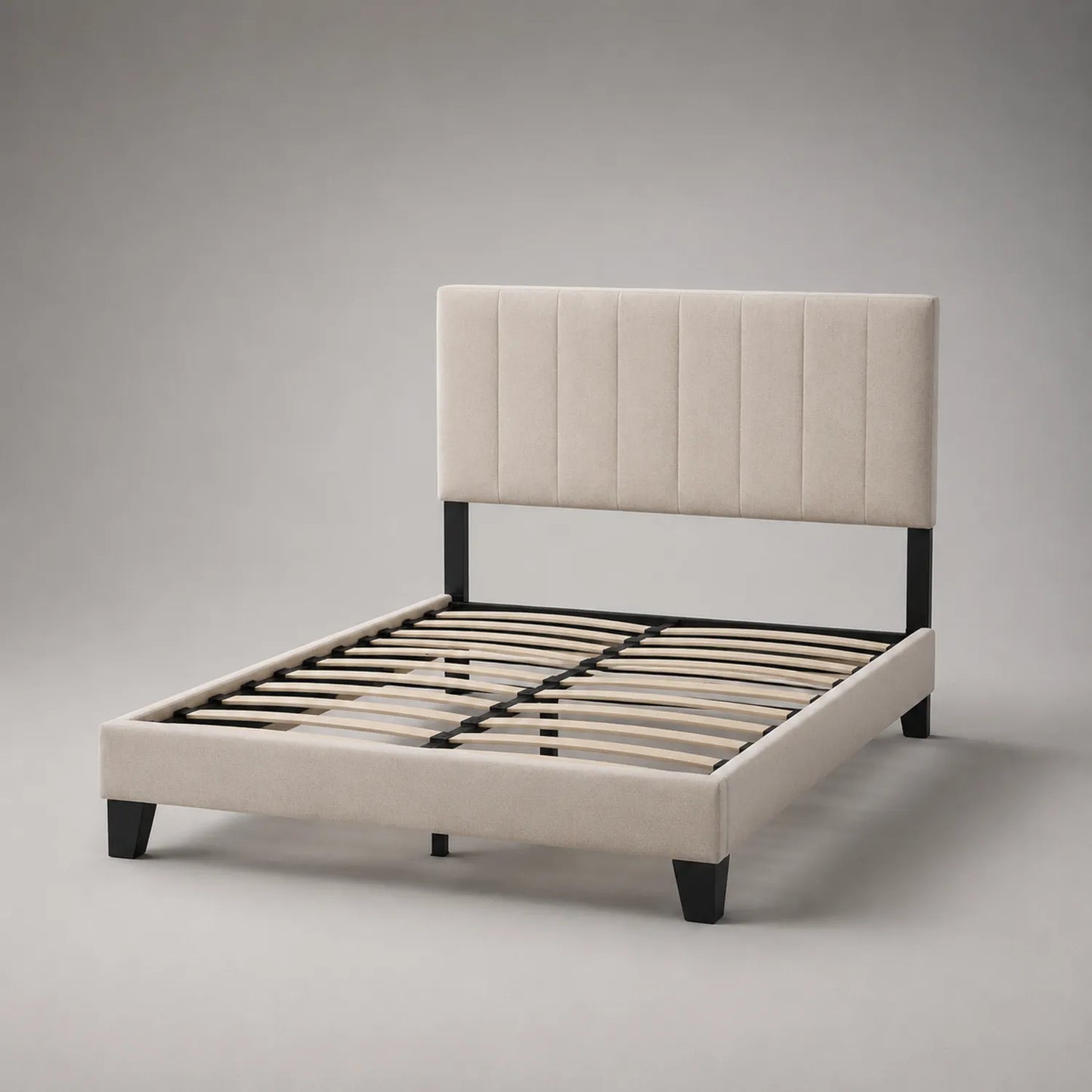 Stoffbett mit Metallrahmen Beige 200x160 cm
