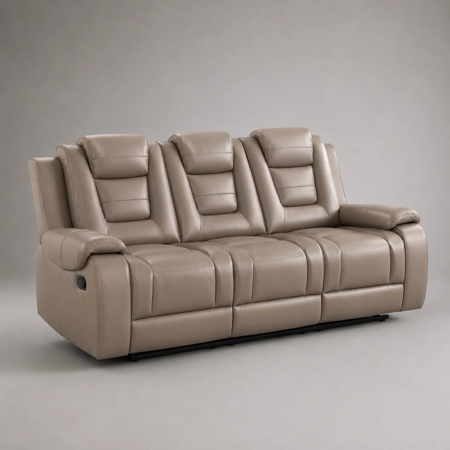 Dreisitzer Ledersofa mit Relaxfunktion Beige