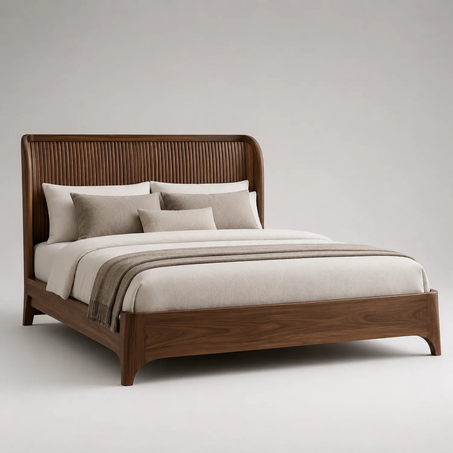 Doppelbett aus Walnussholz 200x180 cm