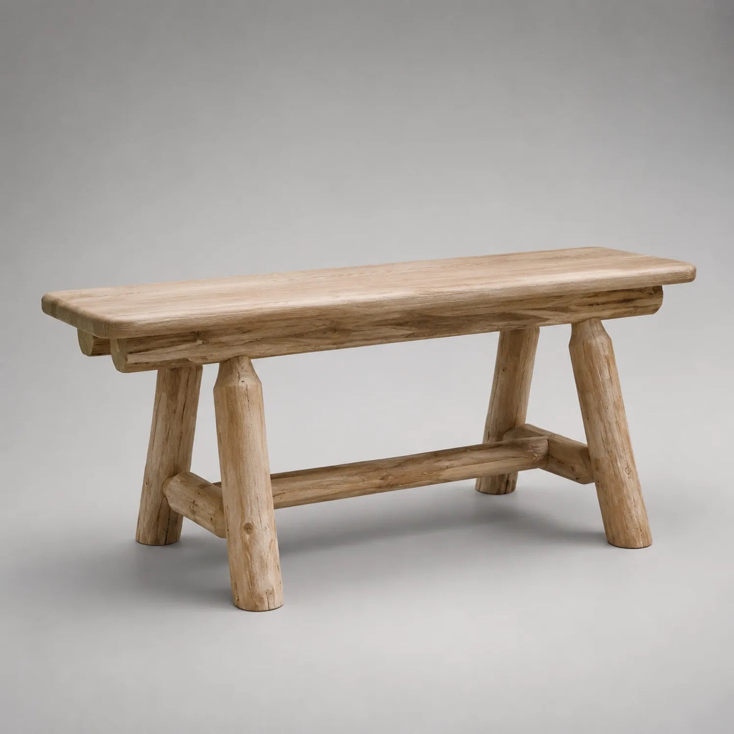 Holzbank aus Eichenholz Natur 120x35x45 cm