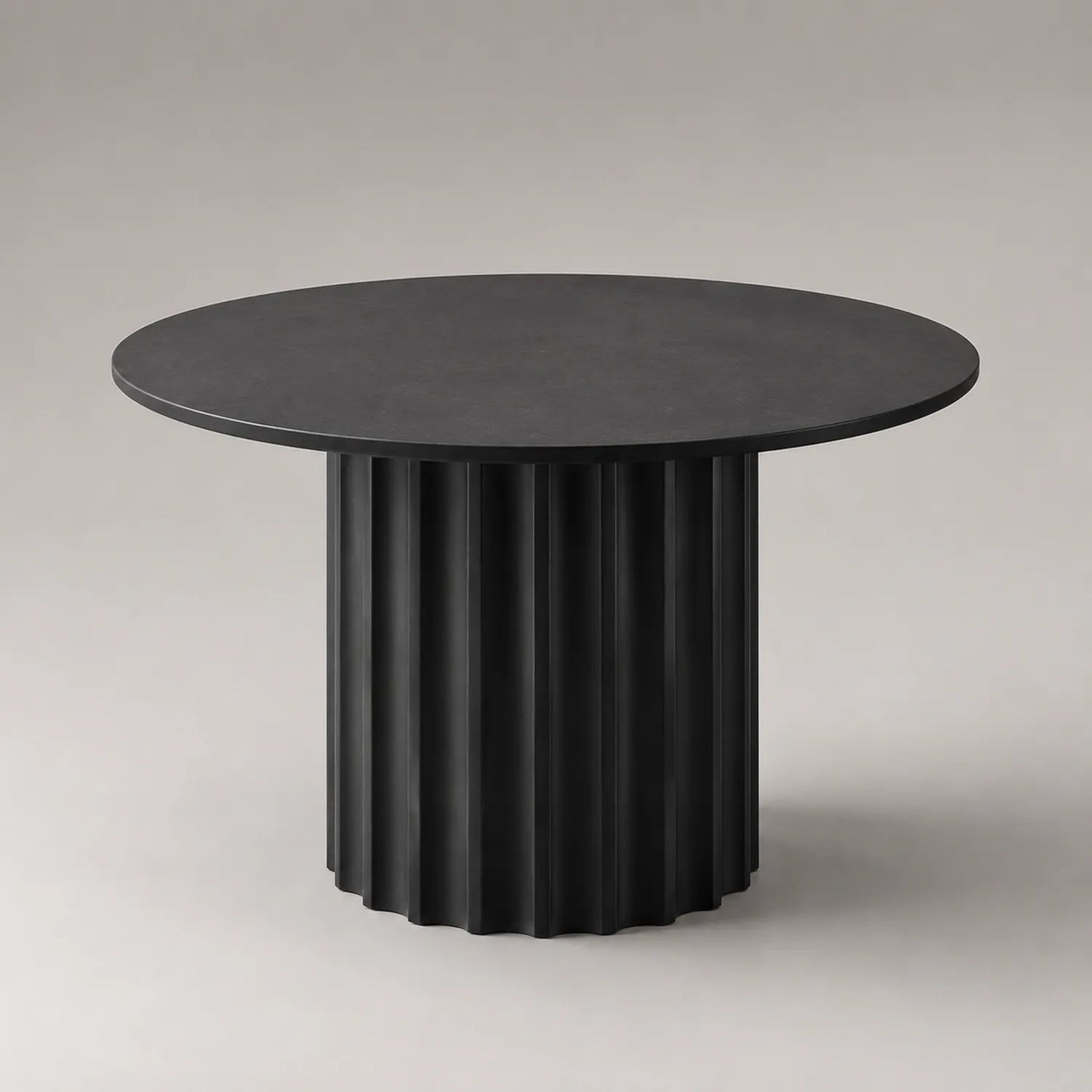 Runder Esstisch 110 cm Durchmesser Schwarz Holzfaserplatte