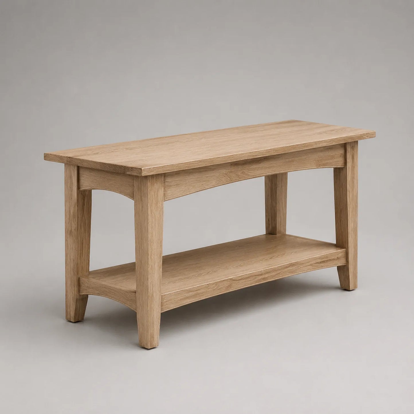 Eichenholzbank mit Ablage 120x35x45 cm