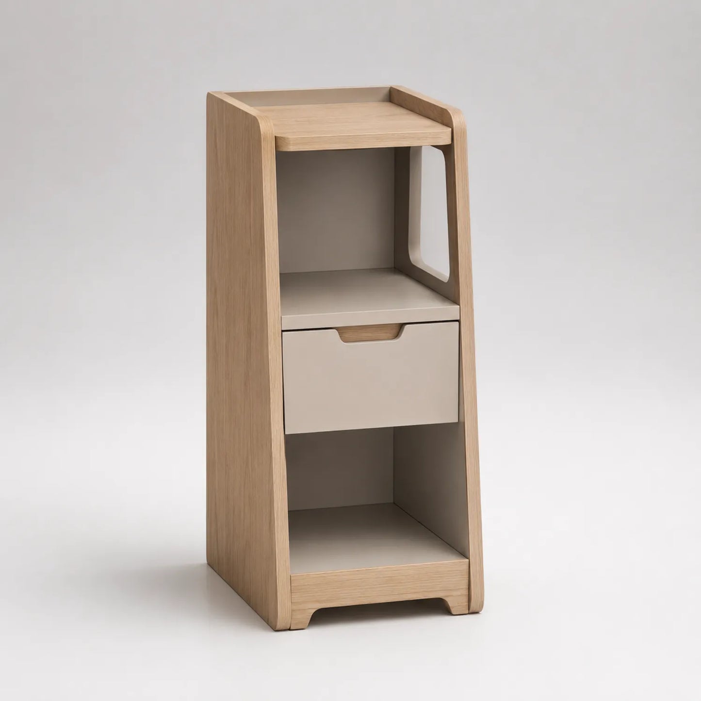 Holz und MDF Nachttisch Beige 70x30x25cm