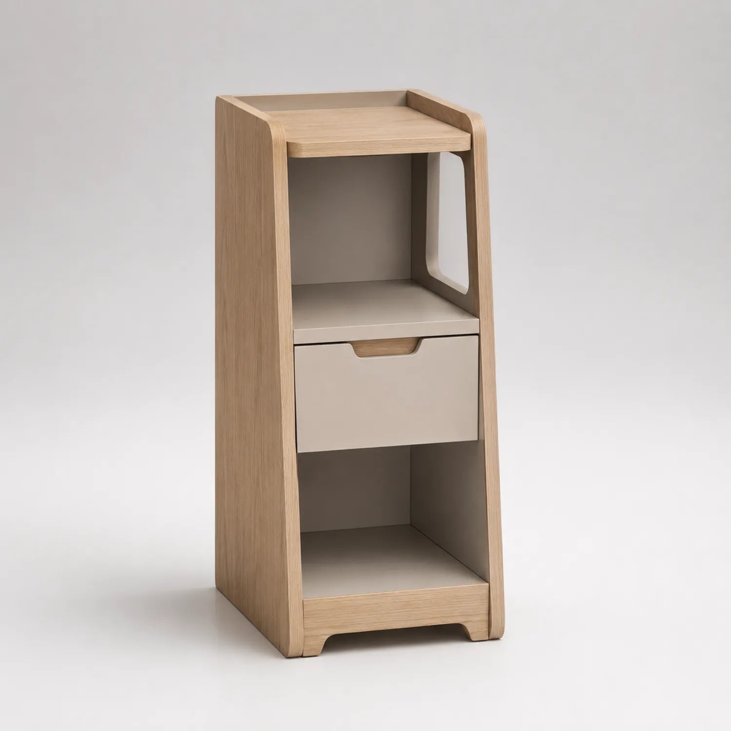 Holz und MDF Nachttisch Beige 70x30x25cm