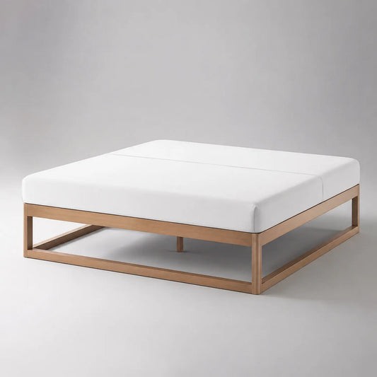 Holzbett mit Schaumstoffmatratze 200x200 cm Weiß