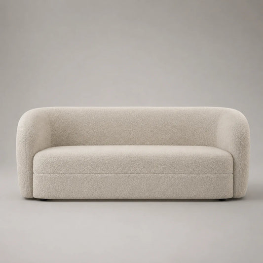 3-Sitzer Sofa Bouclé Stoff Creme 210x90x75 cm