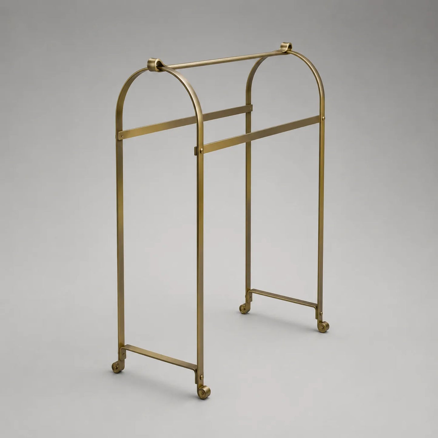 Kleiderständer aus gebürstetem Messing, Gold, H 120cm