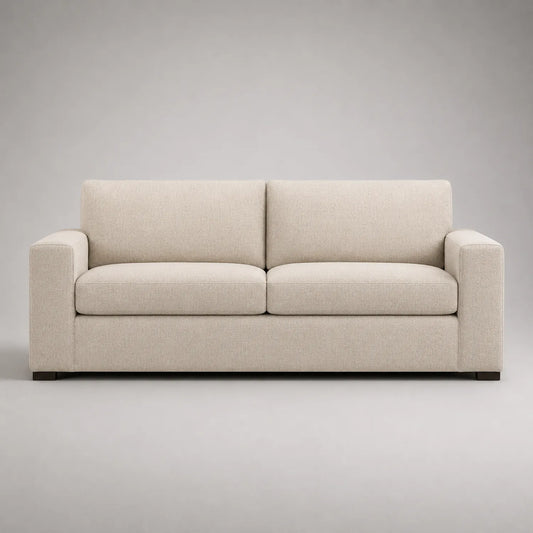 3-Sitzer Sofa Beige Stoff Rechteckig 220cm