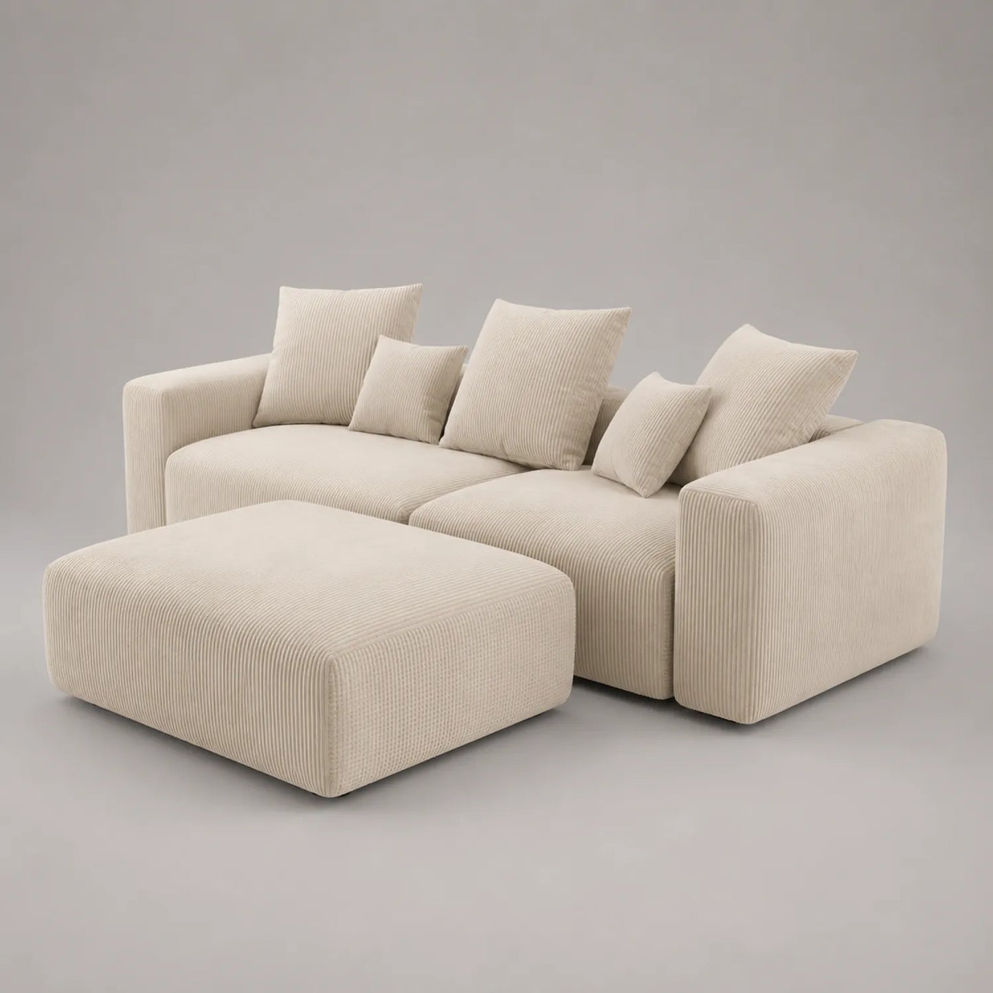Cord Sofa-Set Beige