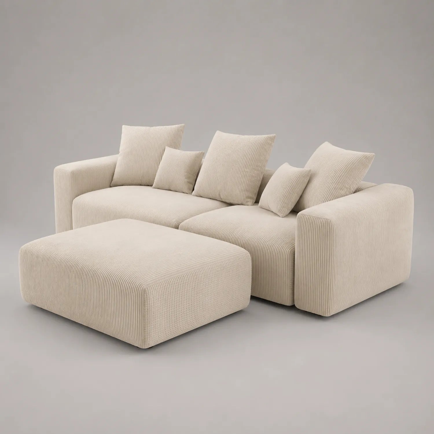 Cord Sofa-Set Beige