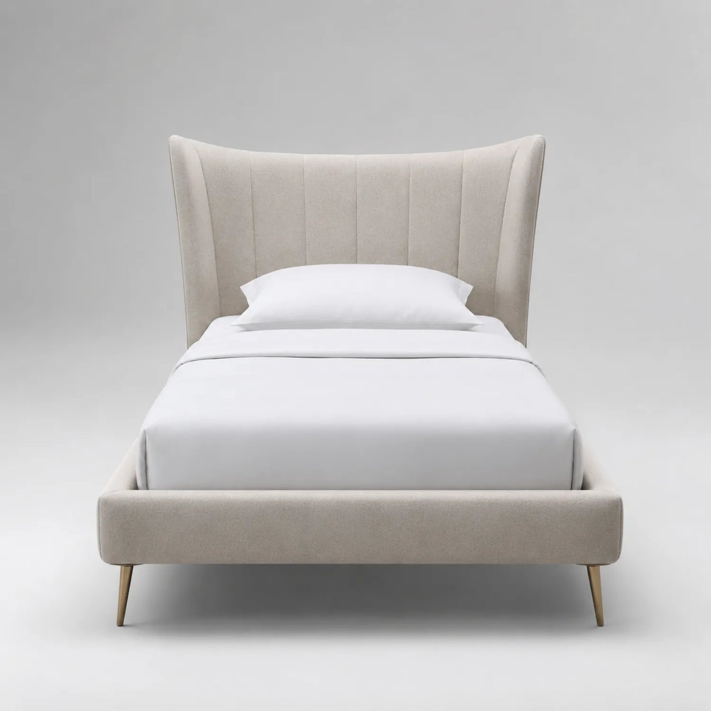 Polsterbett Stoff/Metall Beige 200x160 cm
