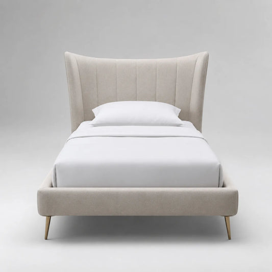 Polsterbett Stoff/Metall Beige 200x160 cm