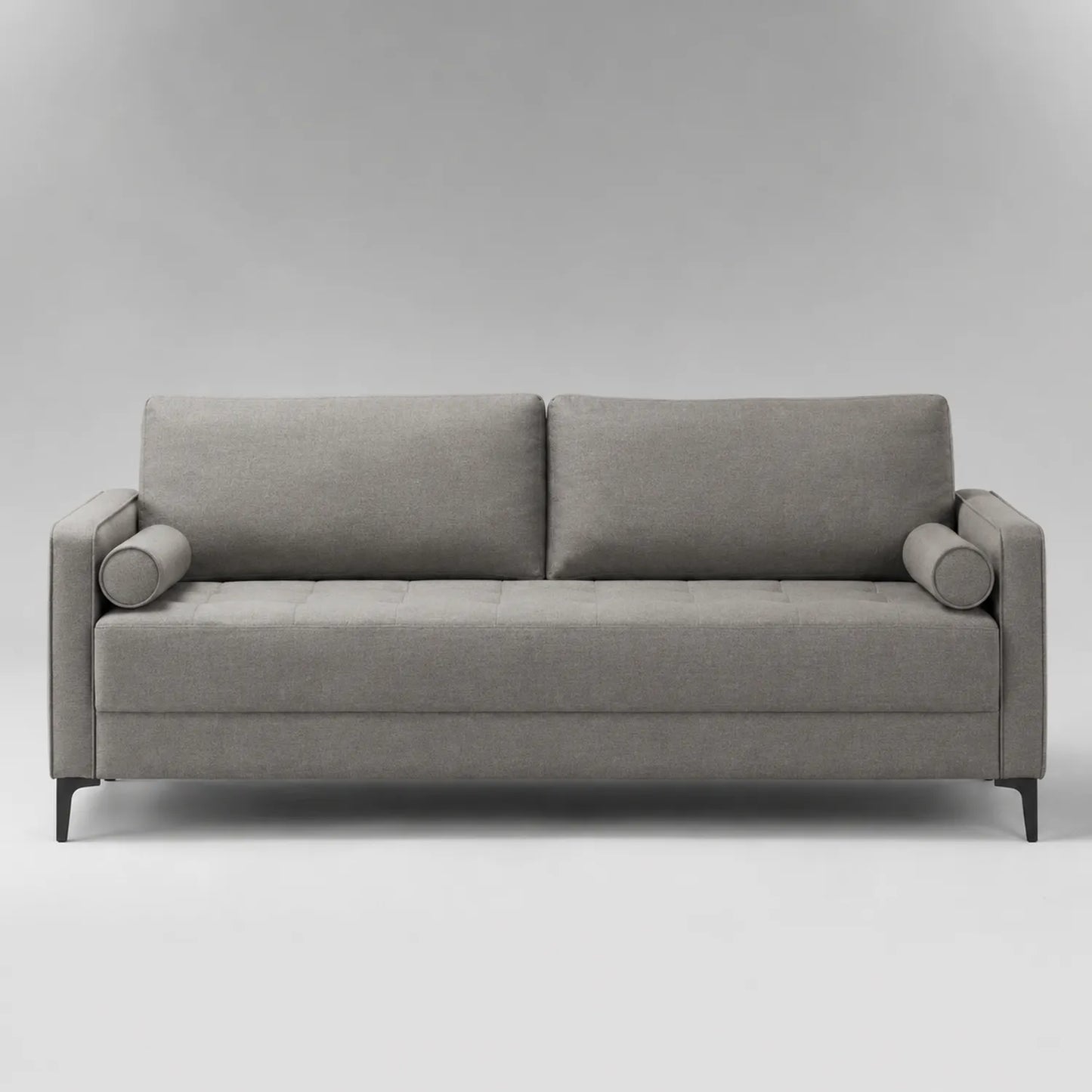 3-Sitzer Sofa Stoff Grau mit Metallbeinen 220x90x85cm