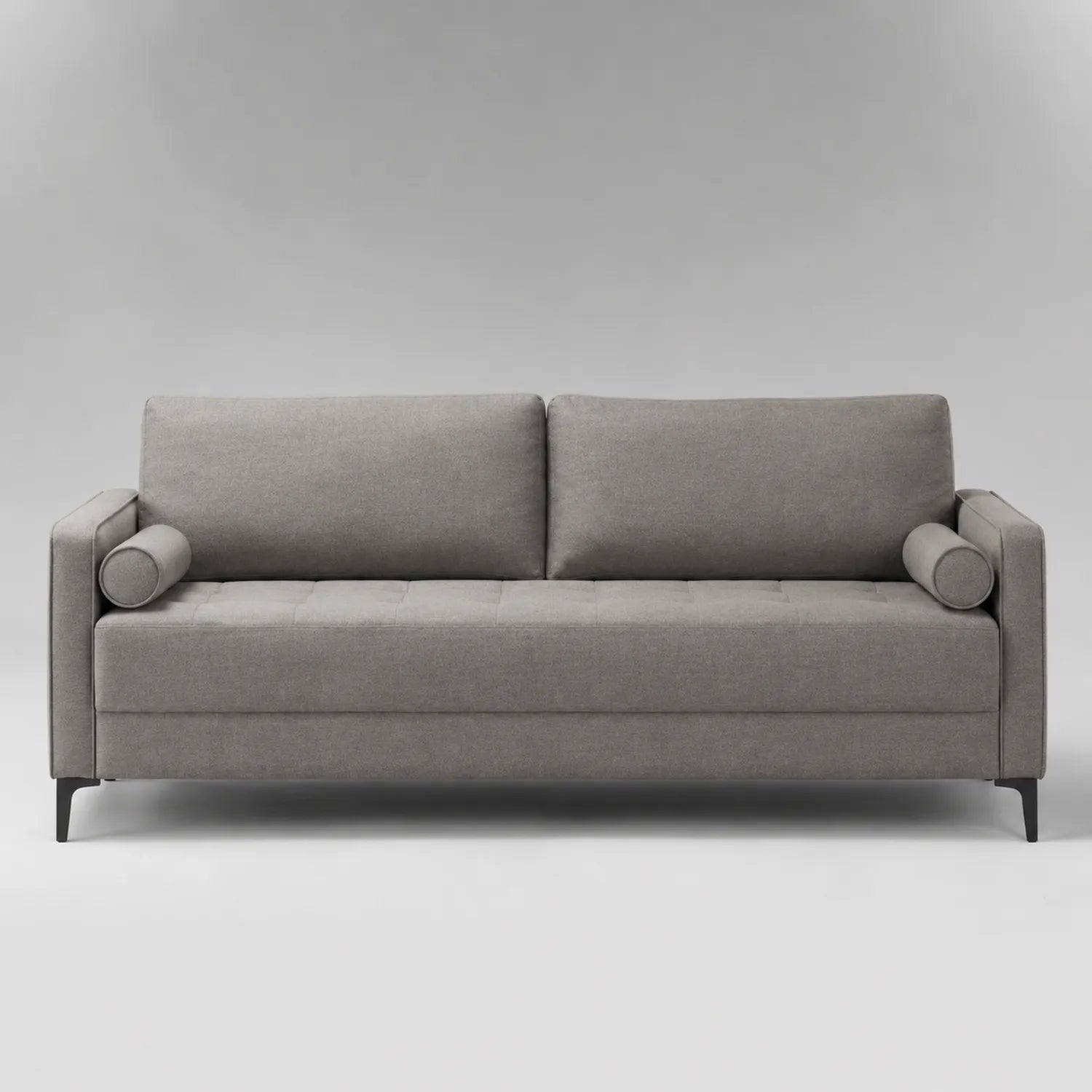3-Sitzer Sofa Stoff Grau mit Metallbeinen 220x90x85cm