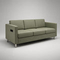 3-Sitzer Sofa aus Polyester mit Metallbeinen und USB-Anschluss, Olivgrün