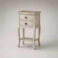 Beistelltisch Massivholz Beige 2 Schubladen