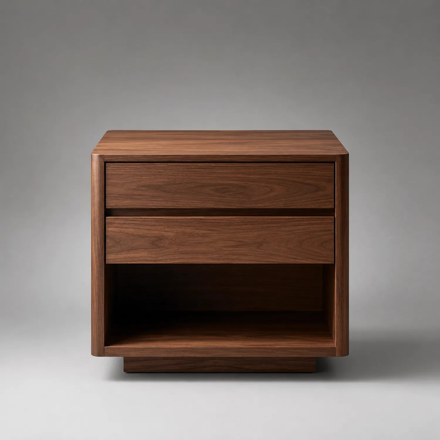Nachttisch aus Walnussholz mit zwei Schubladen 60x40x55 cm