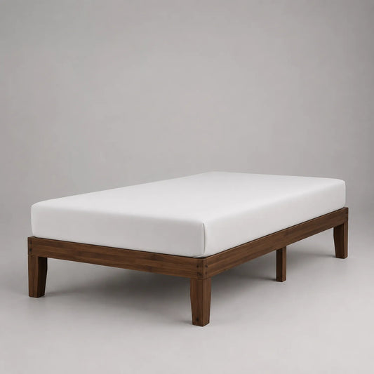 Holzbett mit Schaumstoffmatratze 200x100 cm Weiß
