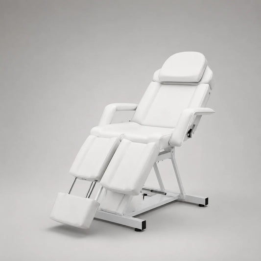 Verstellbare Massageliege mit Stahlrahmen und PU-Leder Weiß