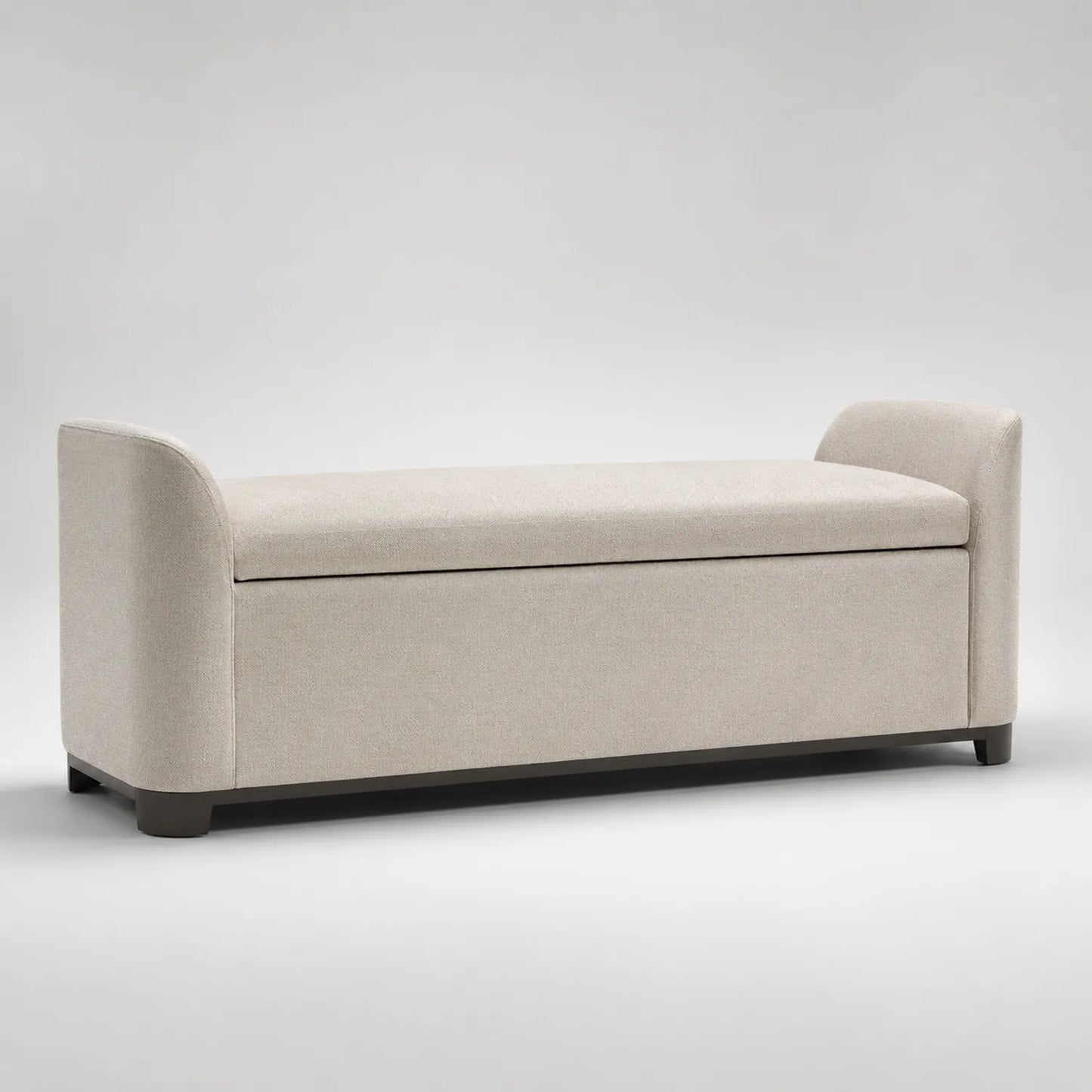 Polsterbank mit Stauraum 140cm Beige Holz Polyester