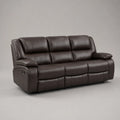 3-Sitzer Ledersofa Dunkelbraun Verstellbar 200cm