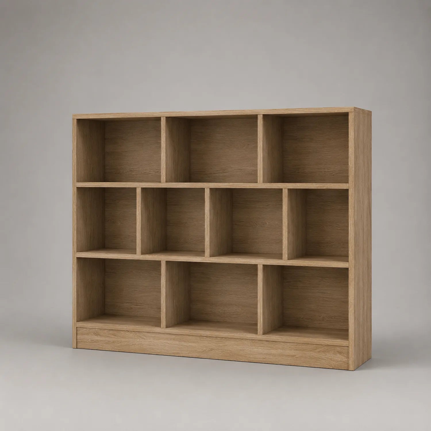 Holzregal mit 10 Fächern Eiche 120x30x90cm