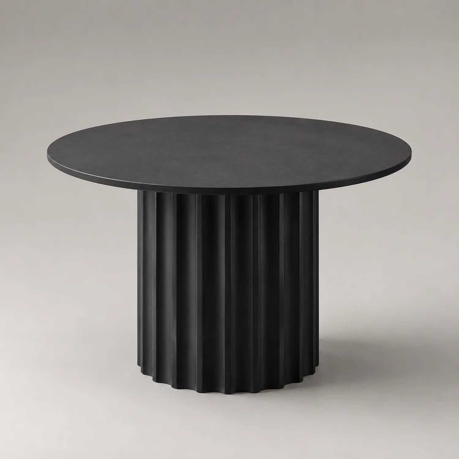 Runder Esstisch 110 cm Durchmesser Schwarz Holzfaserplatte