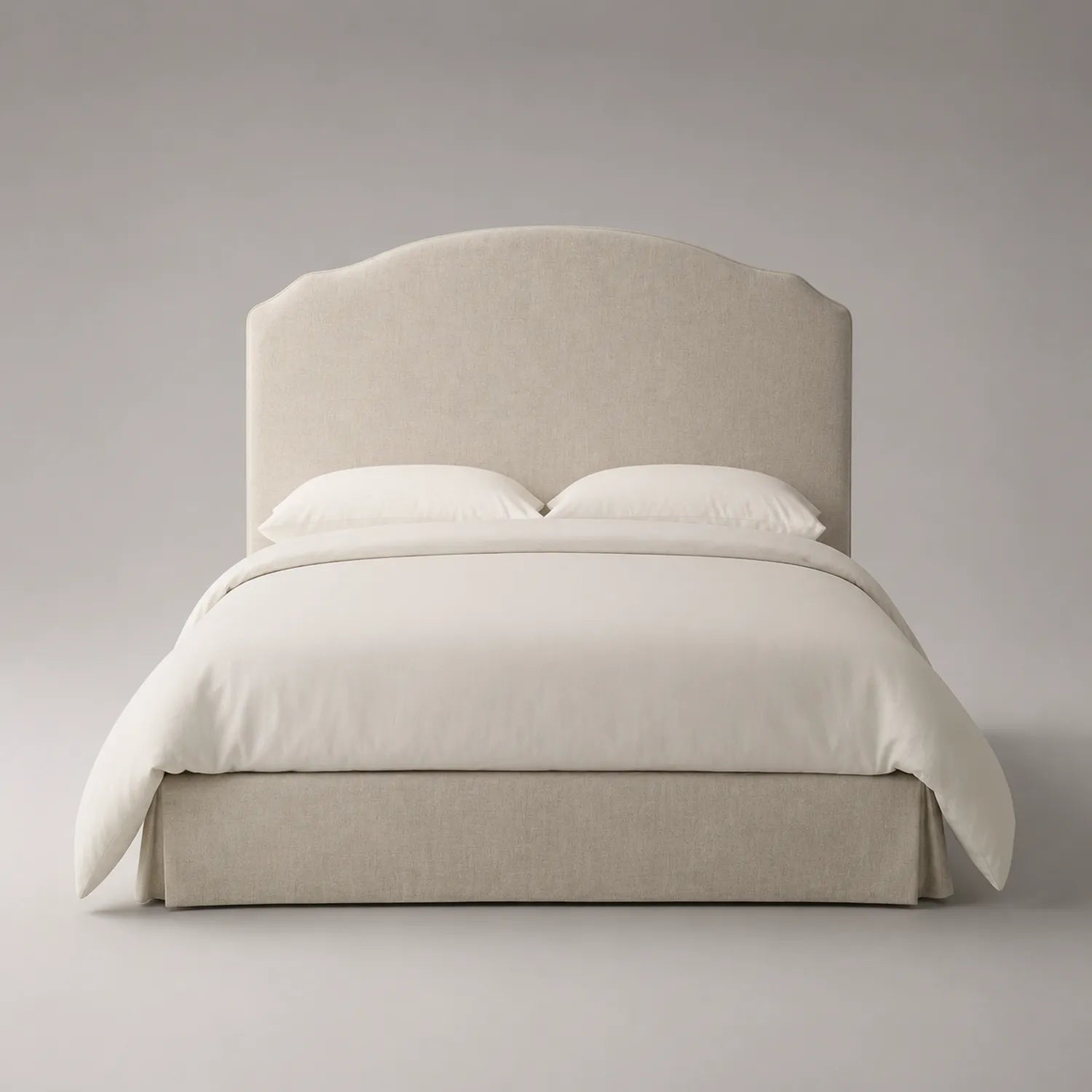 Polsterbett 160x200 cm Leinen Creme
