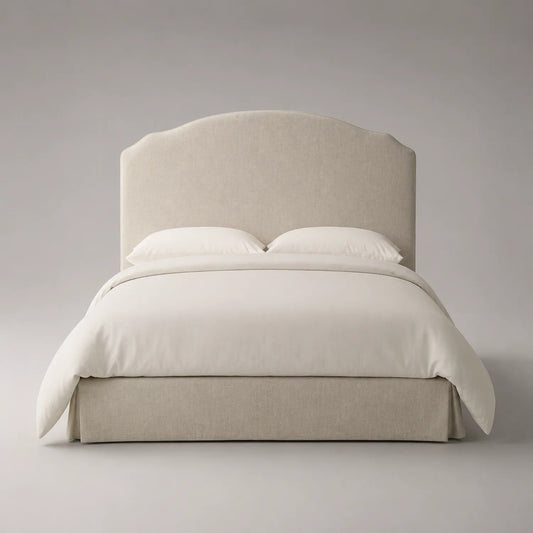Polsterbett 160x200 cm Leinen Creme