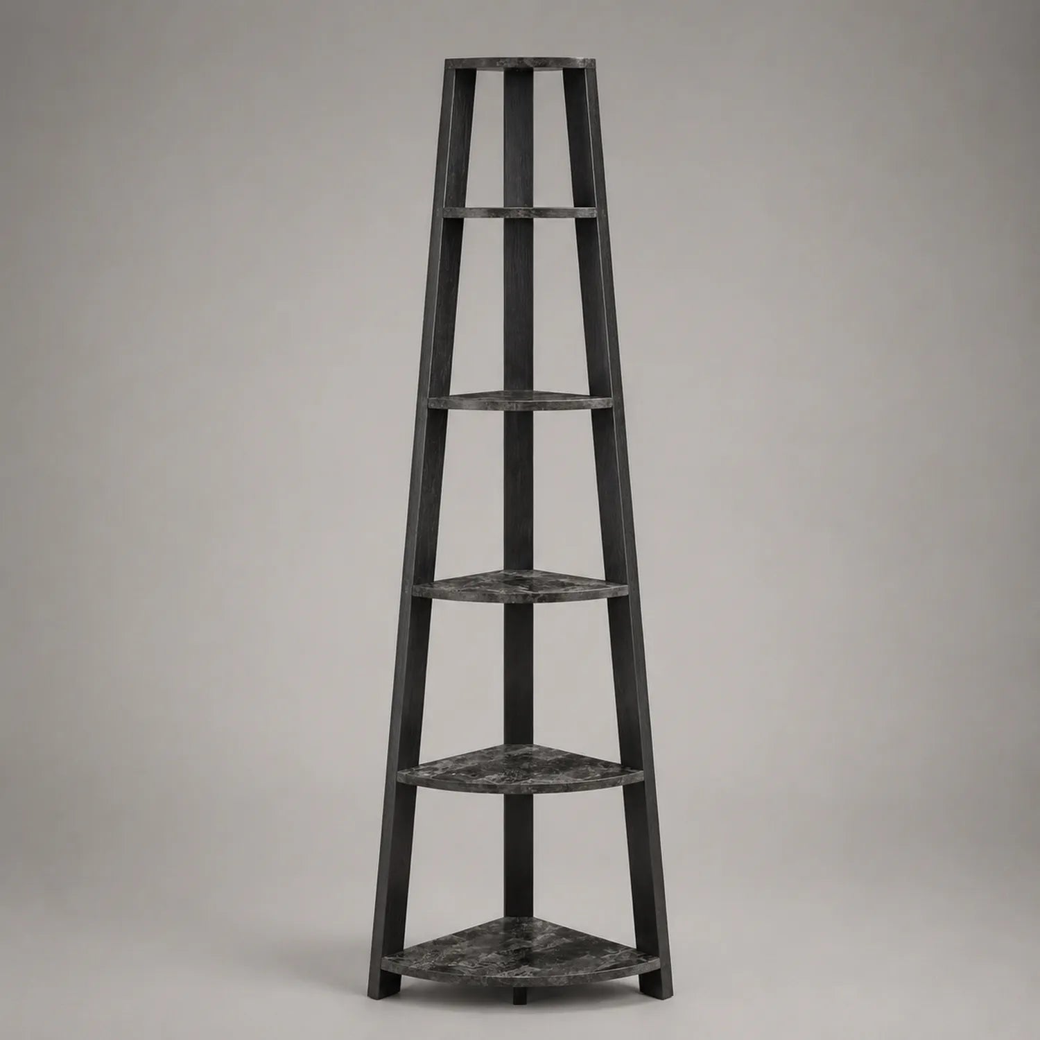 Eckregal Holz Schwarz 5-stufig 180cm