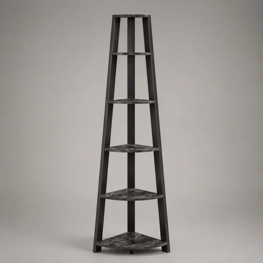 Eckregal Holz Schwarz 5-stufig 180cm