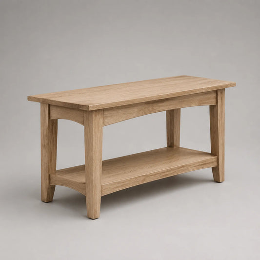 Eichenholzbank mit Ablage 120x35x45 cm